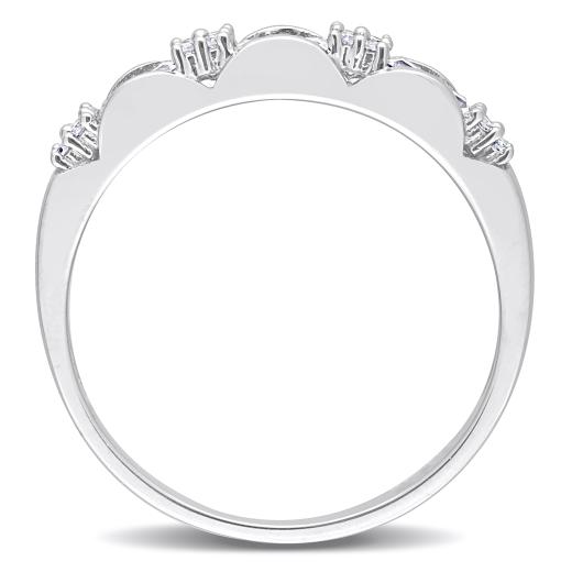 Julianna B 10K White Gold Created Sapphire and Diamond Eternity Ring