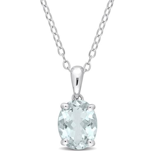 Julianna B Sterling Silver Aquamarine Pendant