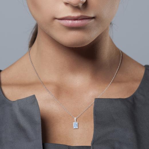 Julianna B Sterling Silver Sky Blue Topaz Pendant