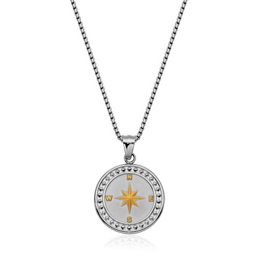 SteelX Stainless Steel Compass Pendant
