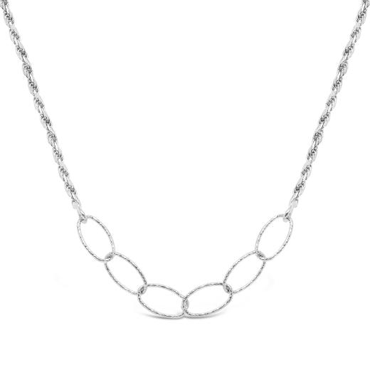 Sterling Silver 18" + 2" Extender Open Link Chain