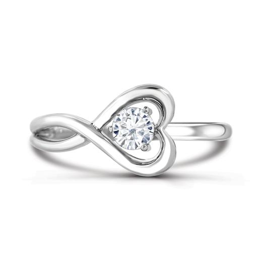 Sterling Silver Topaz Infinity Heart Ring