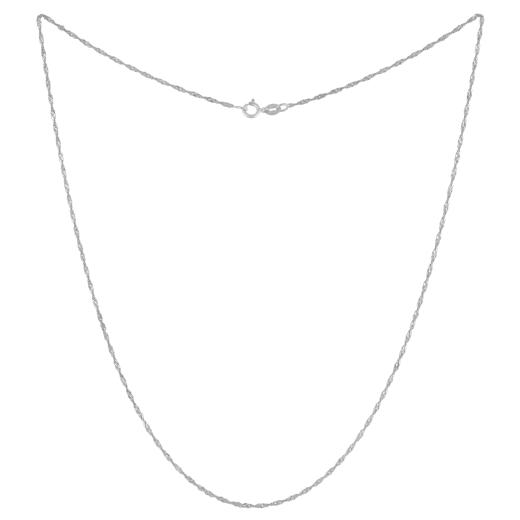 10K White Gold 16" 1.25mm Singapore Chain