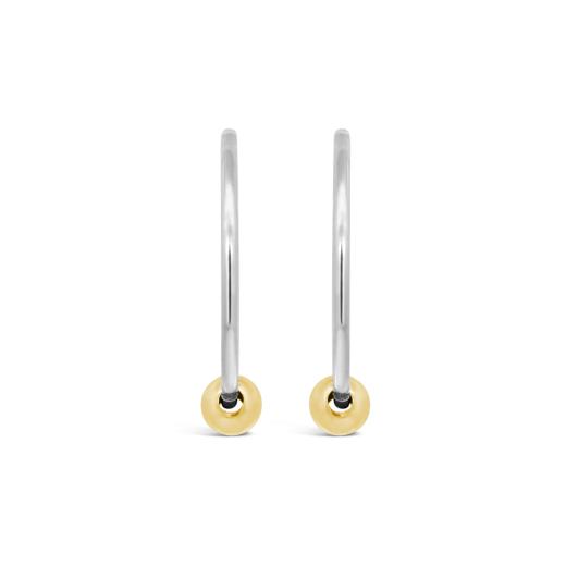 10K White Gold Sleeper with Bead