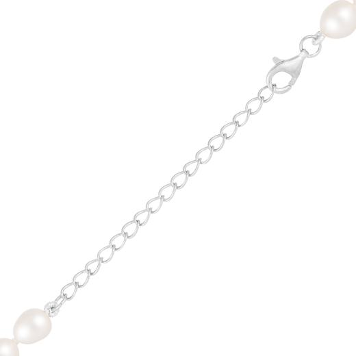 Sterling Silver 6-7mm Freshwater Pearl Necklace, Bracelet and Earring Set