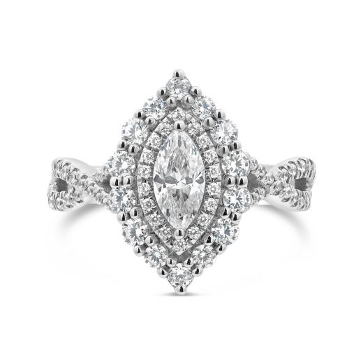 My Diamond Story 14K White Gold Canadian 1.33CTW Marquise Diamond Bridal Ring