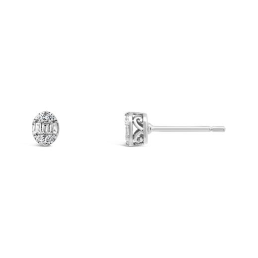 Bouquet 10K White Gold 0.13CTW Diamond Fashion Stud Earrings