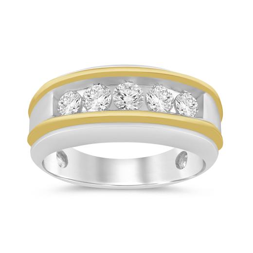 10K White and Yellow Gold Lab Grown 1.00CTW Diamond Ring