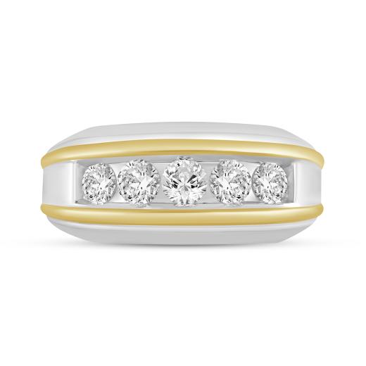 10K White and Yellow Gold Lab Grown 1.00CTW Diamond Ring