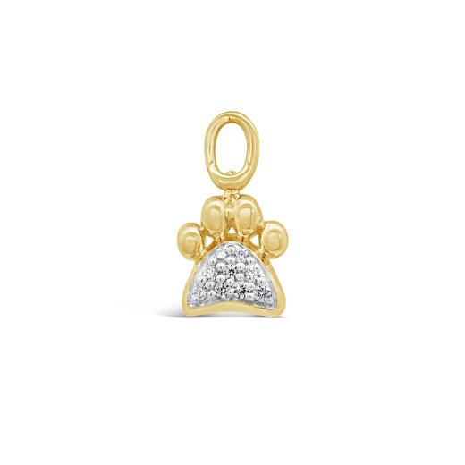 Charmables 10K Yellow Gold Diamond Paw Interchangeable Charm