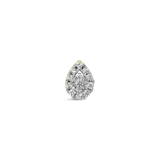 Charmables 10K Yellow Gold Diamond Pear Shaped Single Stud Earring