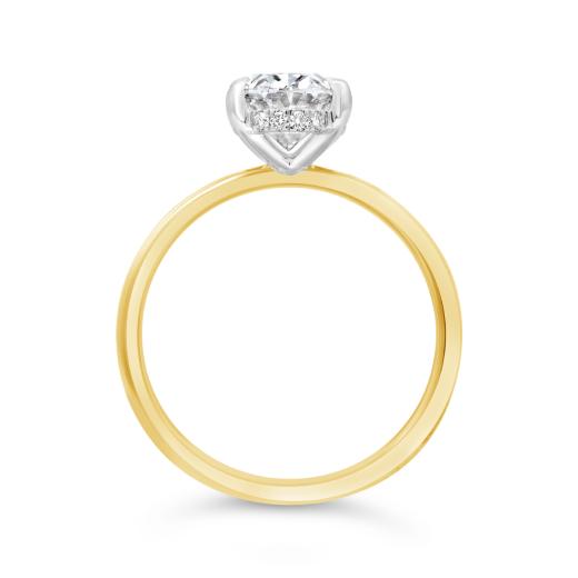 New Brilliance 14K Yellow Gold Lab Grown 2.08CTW Oval Cut Diamond Ring