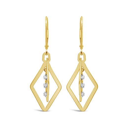 Brevani 10K Yellow Gold 0.29CTW Diamond Dangle Earrings