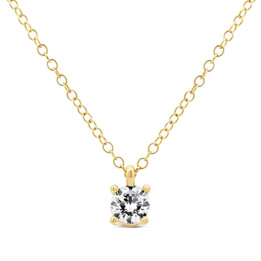 New Brilliance 10K Yellow Gold Lab Grown 0.50CT Diamond Solitaire Pendant