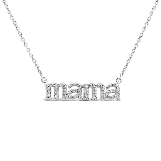 Sterling Silver Diamond Mama Necklace