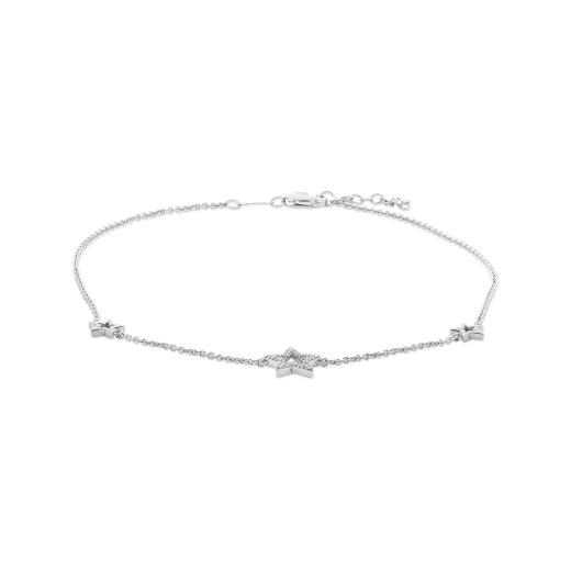 Sterling Silver Diamond Star Ankle Bracelet