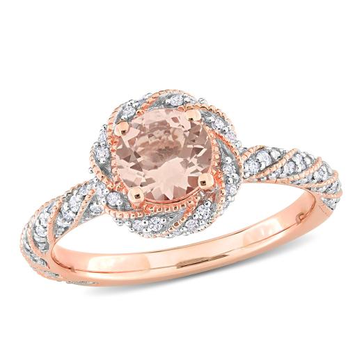 Julianna B 14K Rose Gold Morganite and Diamond Ring