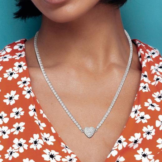 Julianna B Sterling Silver Amethyst and Created White Sapphire 17" Necklace