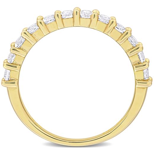 Julianna B Yellow Plated Sterling Silver Created White Sapphire Ring