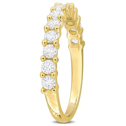 Julianna B Yellow Plated Sterling Silver Created White Sapphire Ring