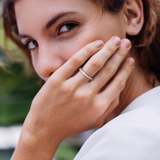 Julianna B Yellow Plated Sterling Silver Created White Sapphire Ring