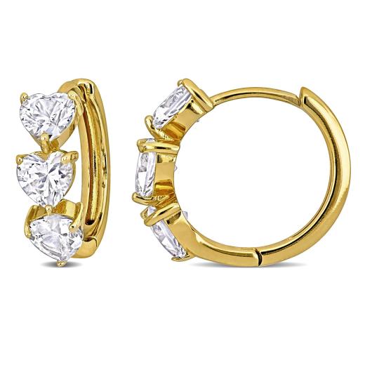 Julianna B Yellow Plated Sterling Silver Created White Sapphire Earrings