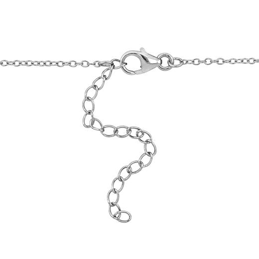 Julianna B Sterling Silver Black Spinel and White Topaz Elephant Necklace