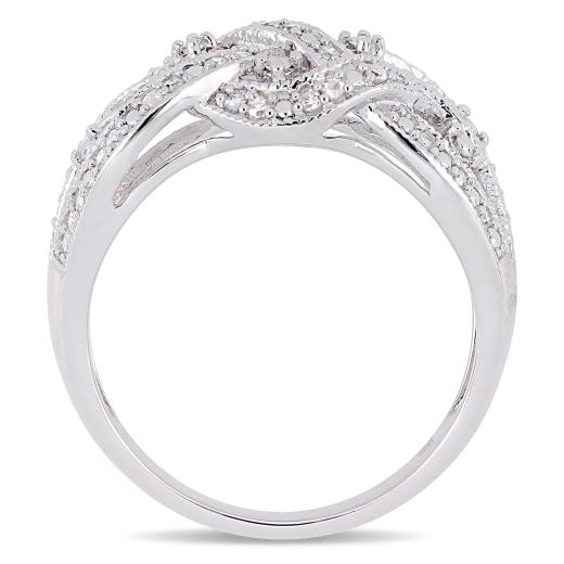 Julianna B Sterling Silver 0.24CTW Diamond Twist Band