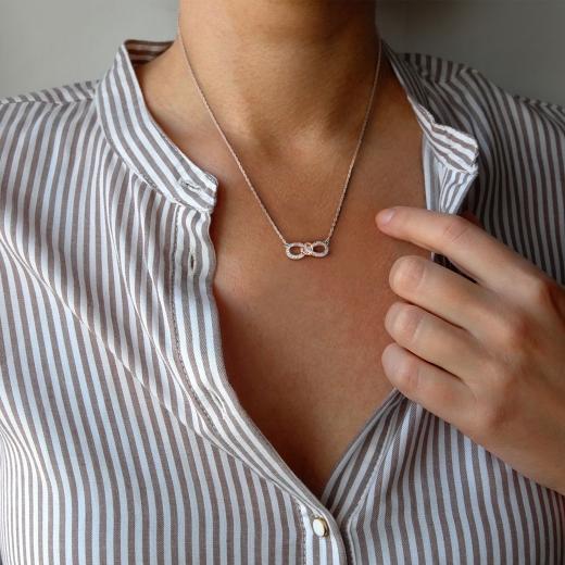 Julianna B Rose Plated Sterling Silver 0.10CTW Diamond Infinity Pendant