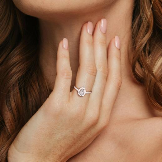 Julianna B 14K White Gold Diamond Pear Fashion Ring