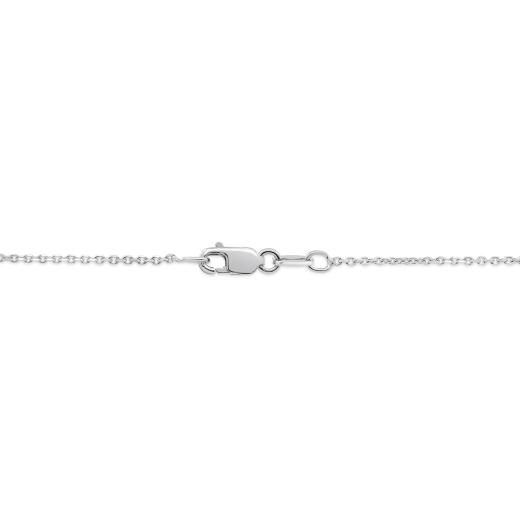Sterling Silver 18" Blue Sapphire & White Zircon Halo Pendant
