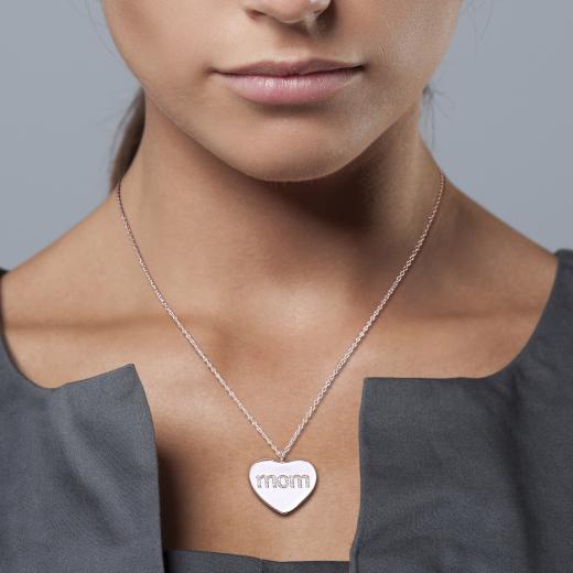 Julianna B Sterling Silver Diamond Mom Pendant