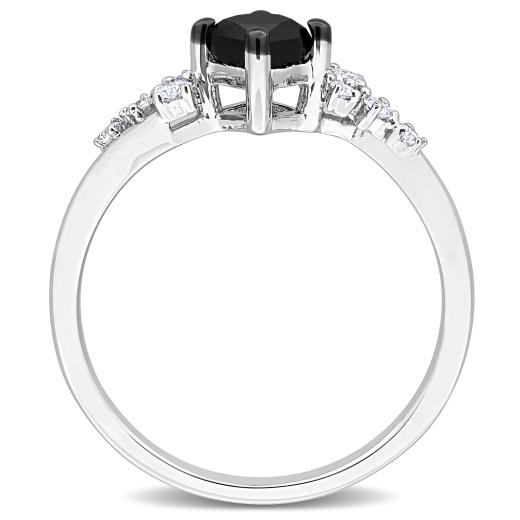 Julianna B 14K White Gold 0.73CTW Black Princess Diamond Fashion Ring