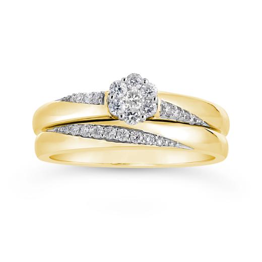 0.25CTW Diamond Bridal Set in 10K Yellow Gold
