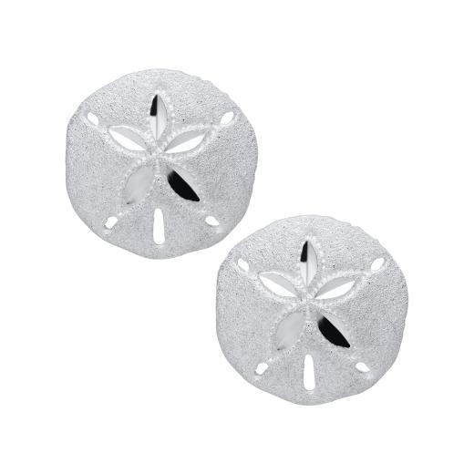 Sterling Silver Sand Dollar Stud Earrings