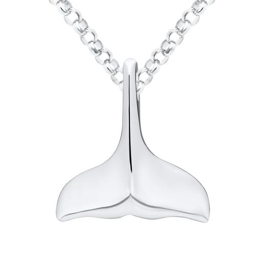 Sterling Silver Whale's Tale Pendant 18