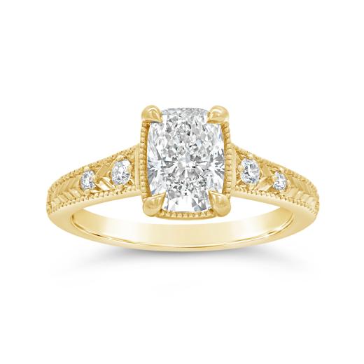 New Brilliance Lab Grown 1.62CTW Cushion Cut Diamond Ring in 14K