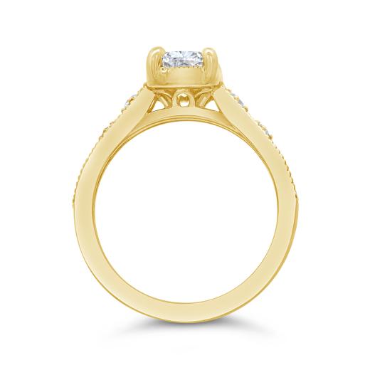 New Brilliance Lab Grown 1.62CTW Cushion Cut Diamond Ring in 14K