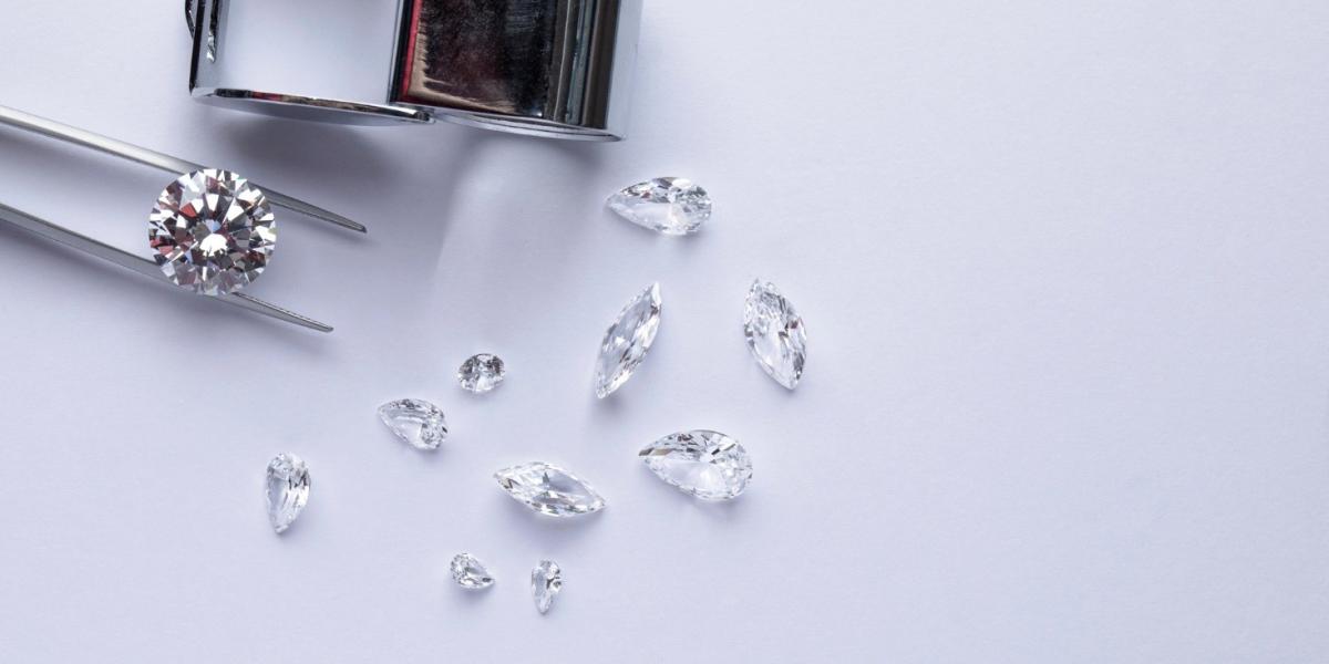 Polished diamonds in various sizes and shapes